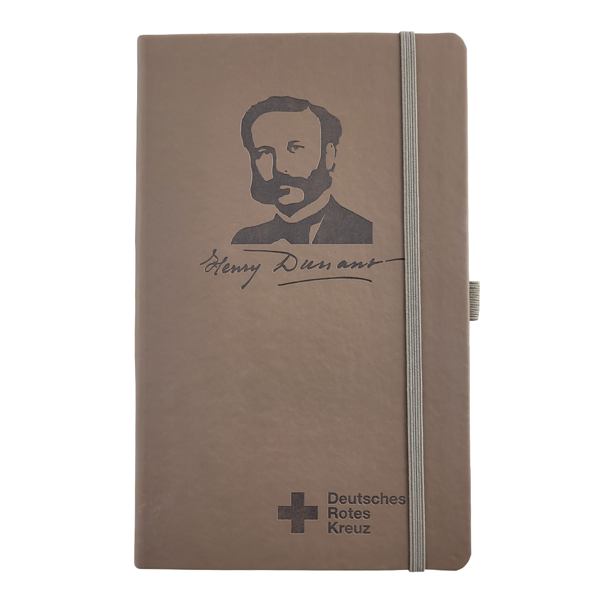 notebook, journal, elastischer gummiband, braun, red cross logo