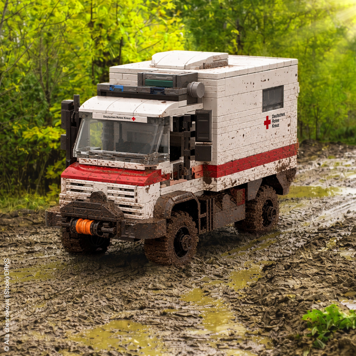 geländewagen, notarztwagen, muddy, off-road, model
