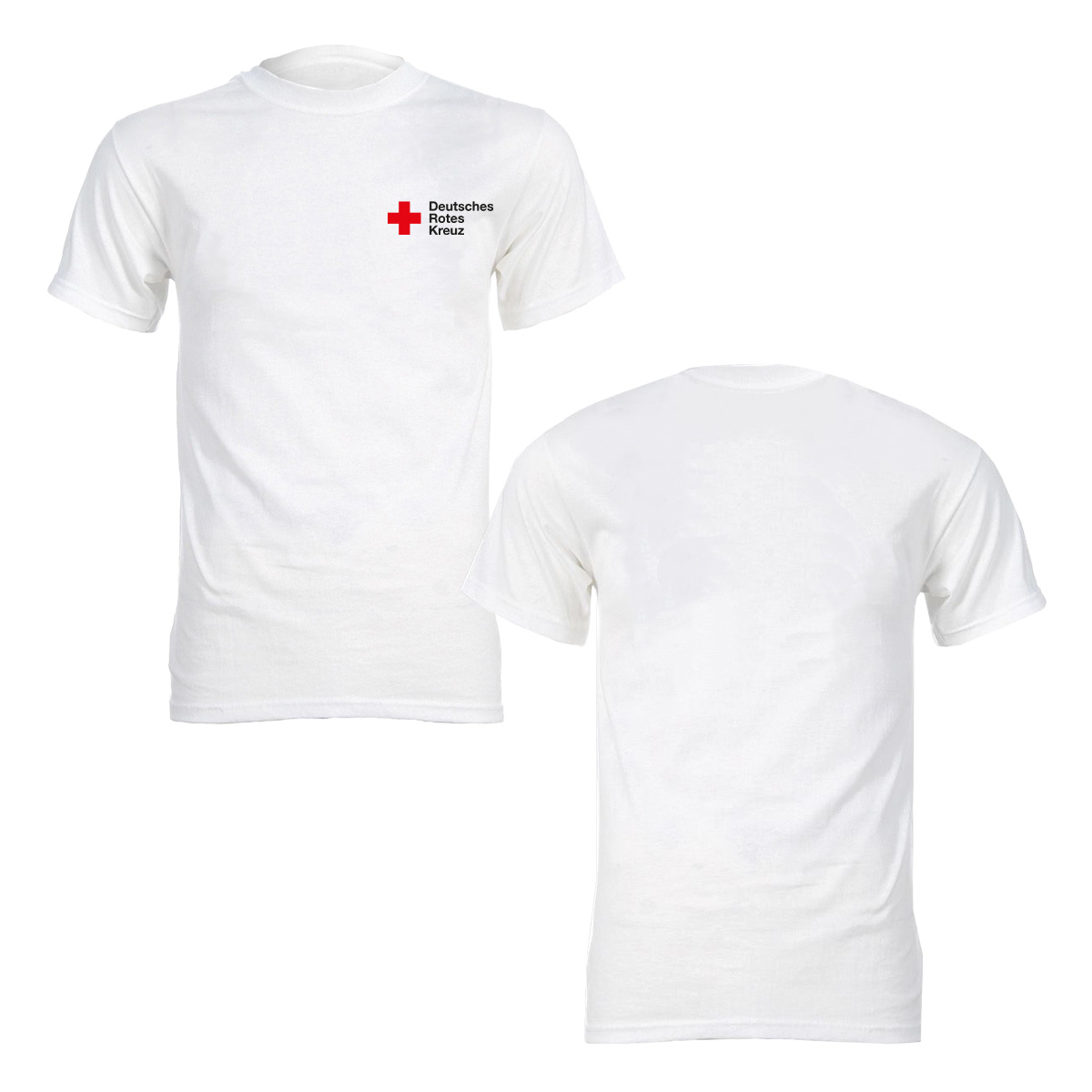 T-Shirt weiß mit Druck Kompaktlogo und Zusatzzeile vorn und hinten