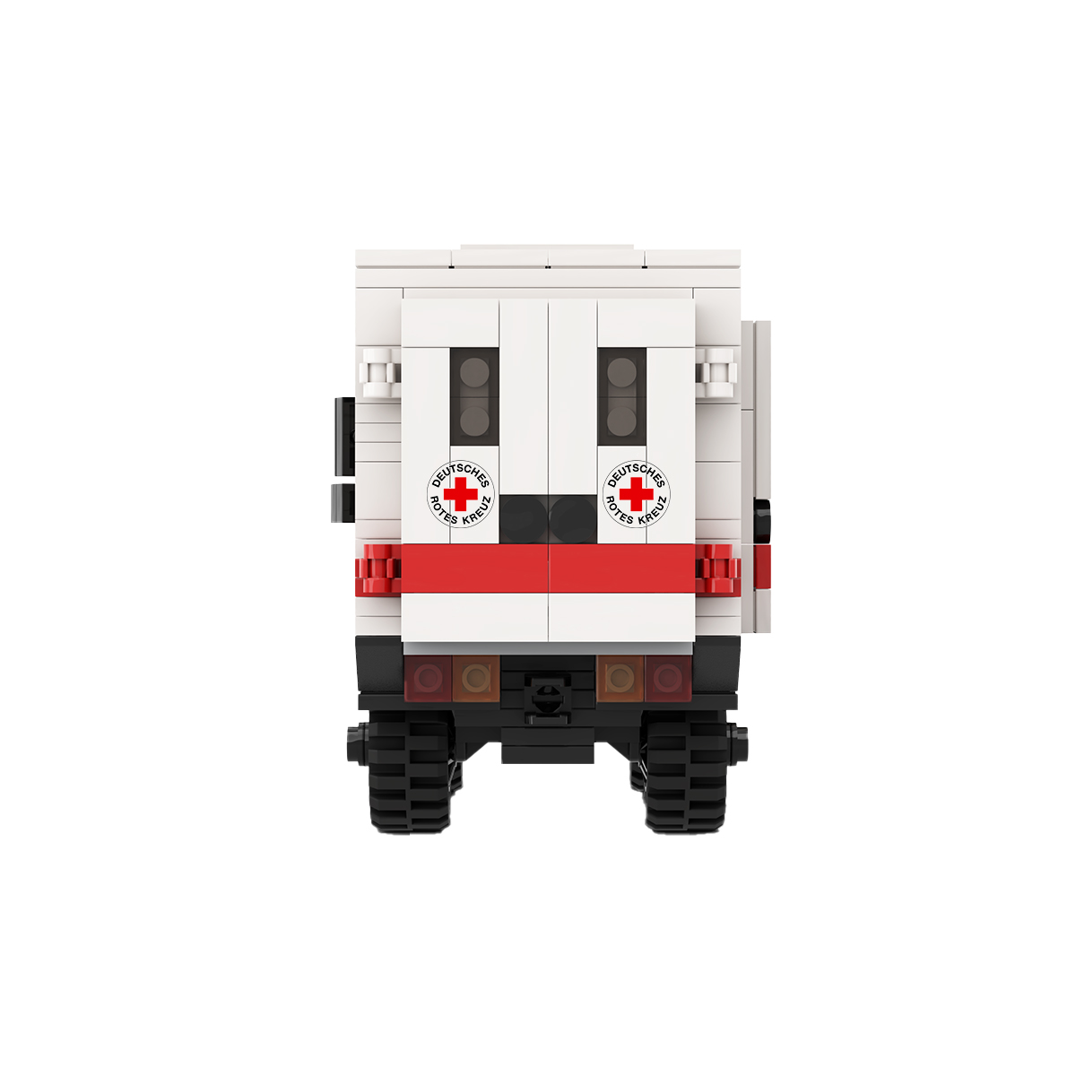 LEGO, Rettungswagen, Weiß, Roter Streifen, Räder