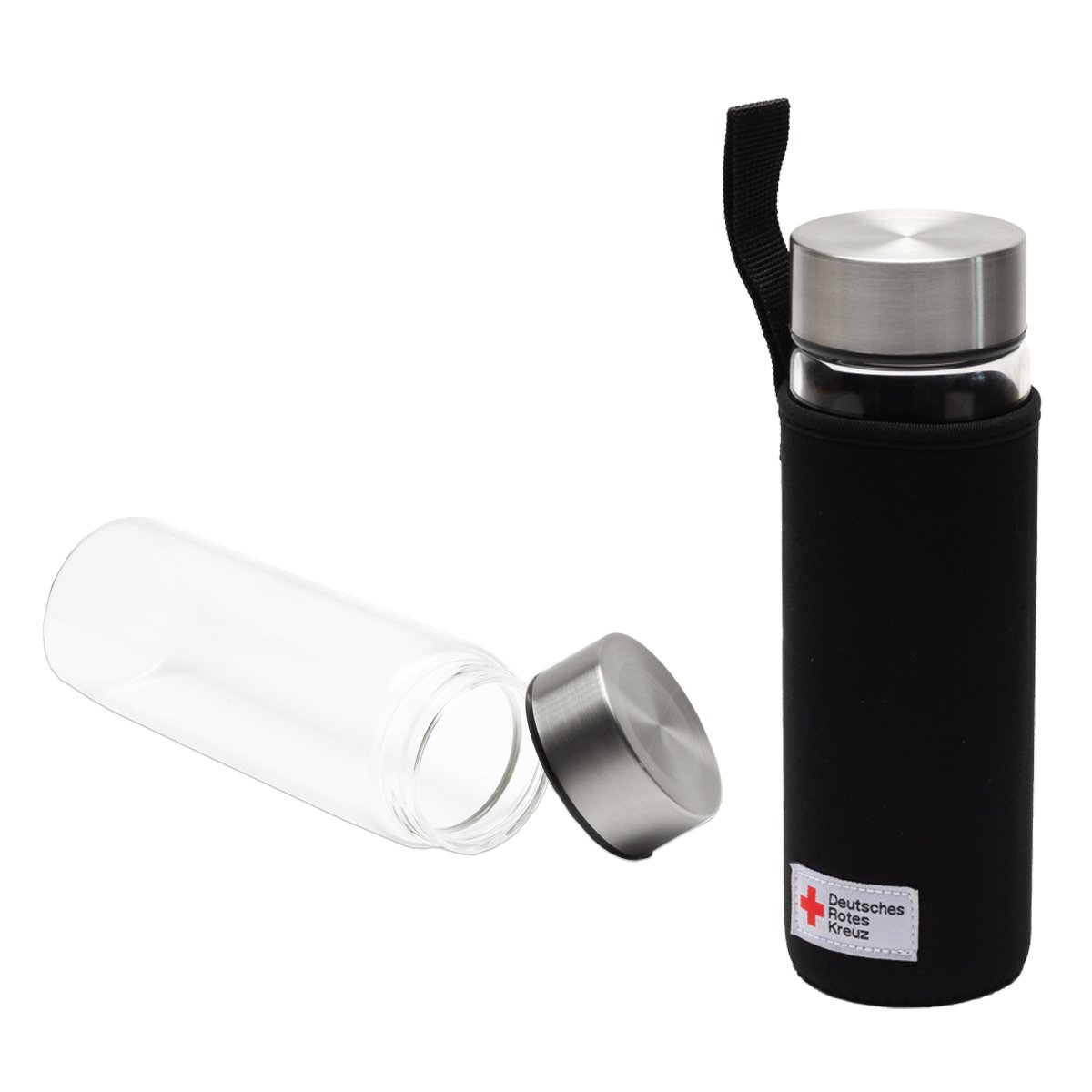 Glasflasche mit Neoprenhülle Glasflasche mit Neoprenhülle