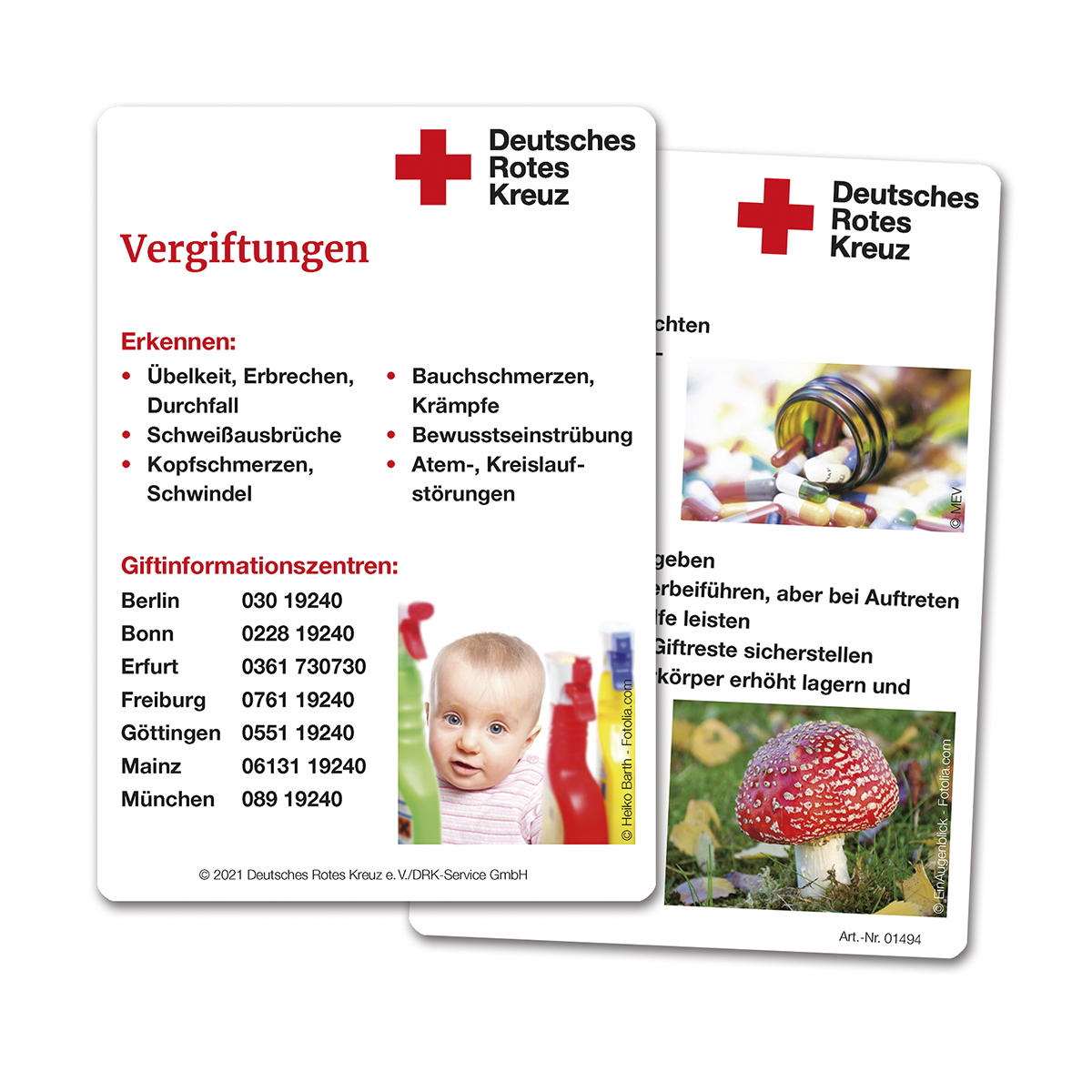 Merkkarte Vergiftungen mit VE = 50 Stück