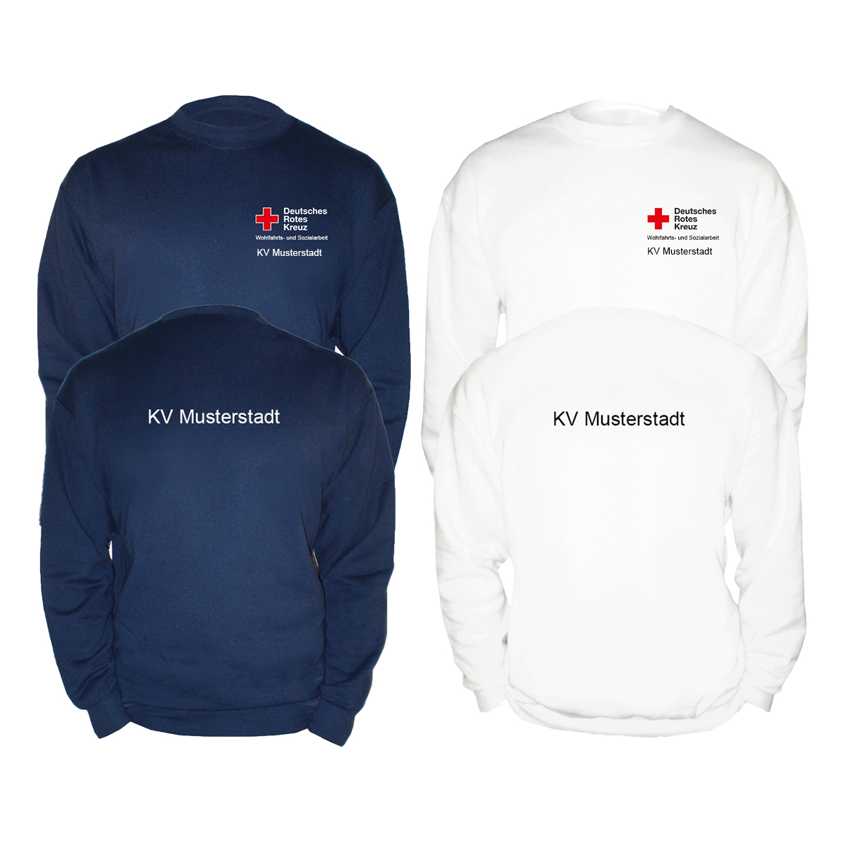 Sweatshirt Wohlfahrt Nds., mit Zusatzzeile vorn und hinten Langarm, Strickwaren, Pullover, Sweatshirt, Kapuzenpulli