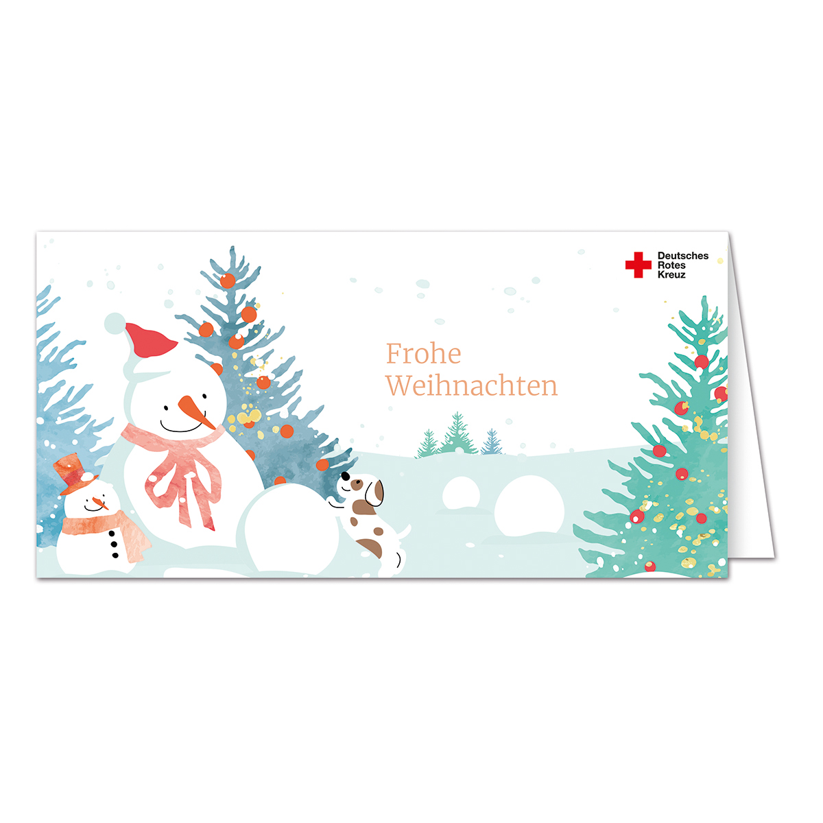 Weihnachtskarte Kunstmotiv im Aquarell-Stil mit VE = 10 Stück