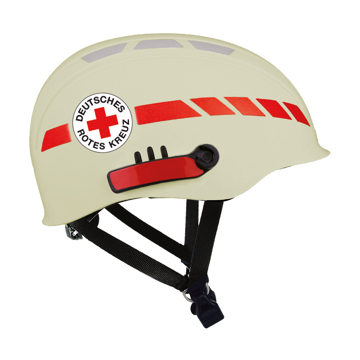 Feuerwehr Leichthelm Casco PF 100 Rescue, nachleuchtend, mit DRK Logo Feuerwehr Leichthelm Casco PF 100 Rescue, nachleuchtend, mit DRK Logo