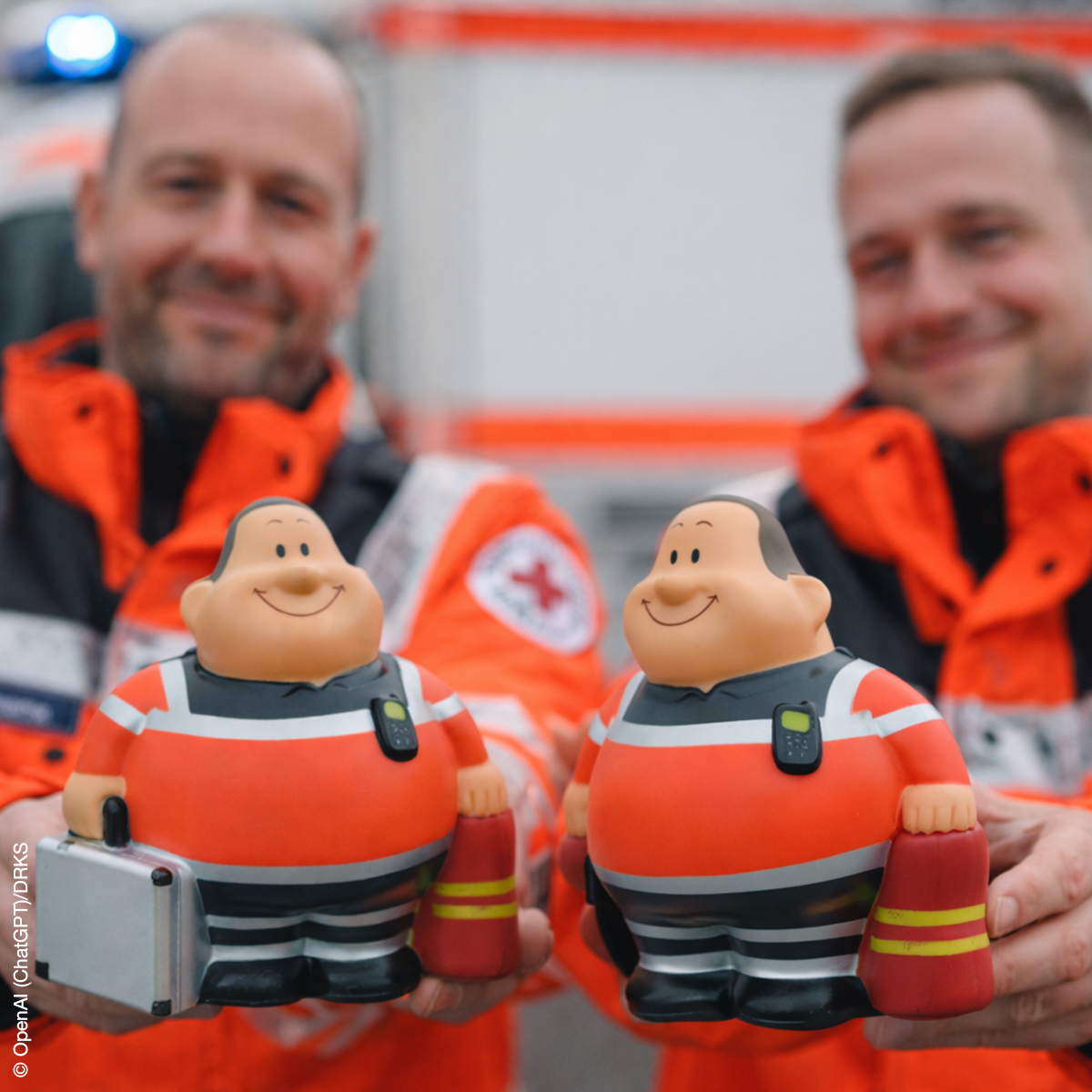 Anti-Stressfigur Herr Bert mit DRK-Bekleidung
