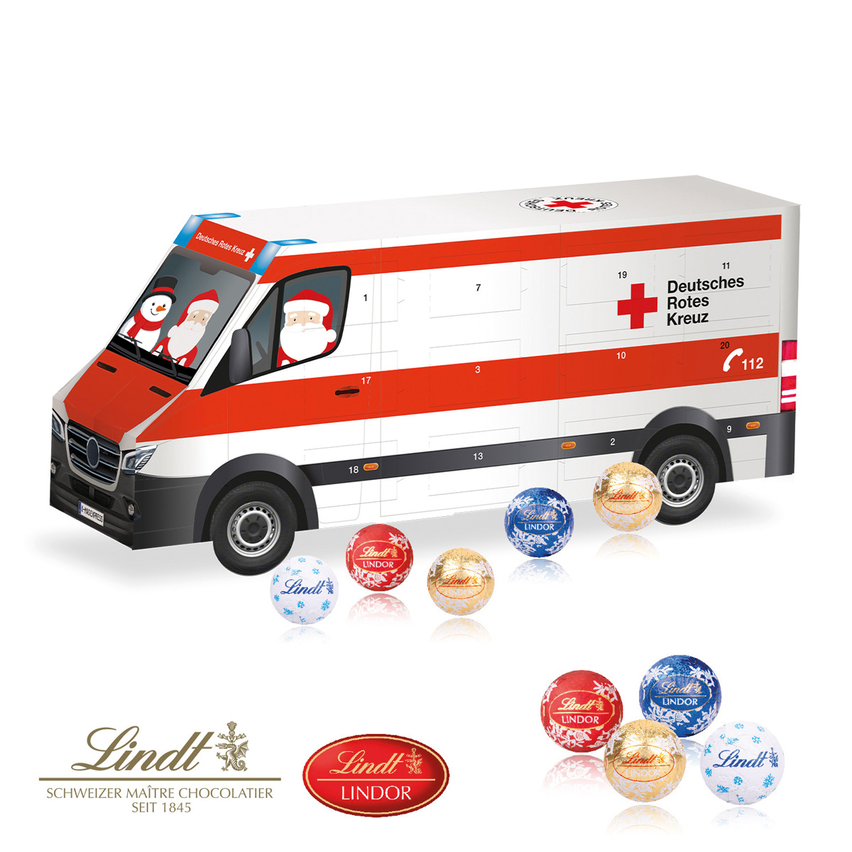 Einsatzfahrzeug, Ambulanz, Rotes Kreuz, Van, Schokolade
