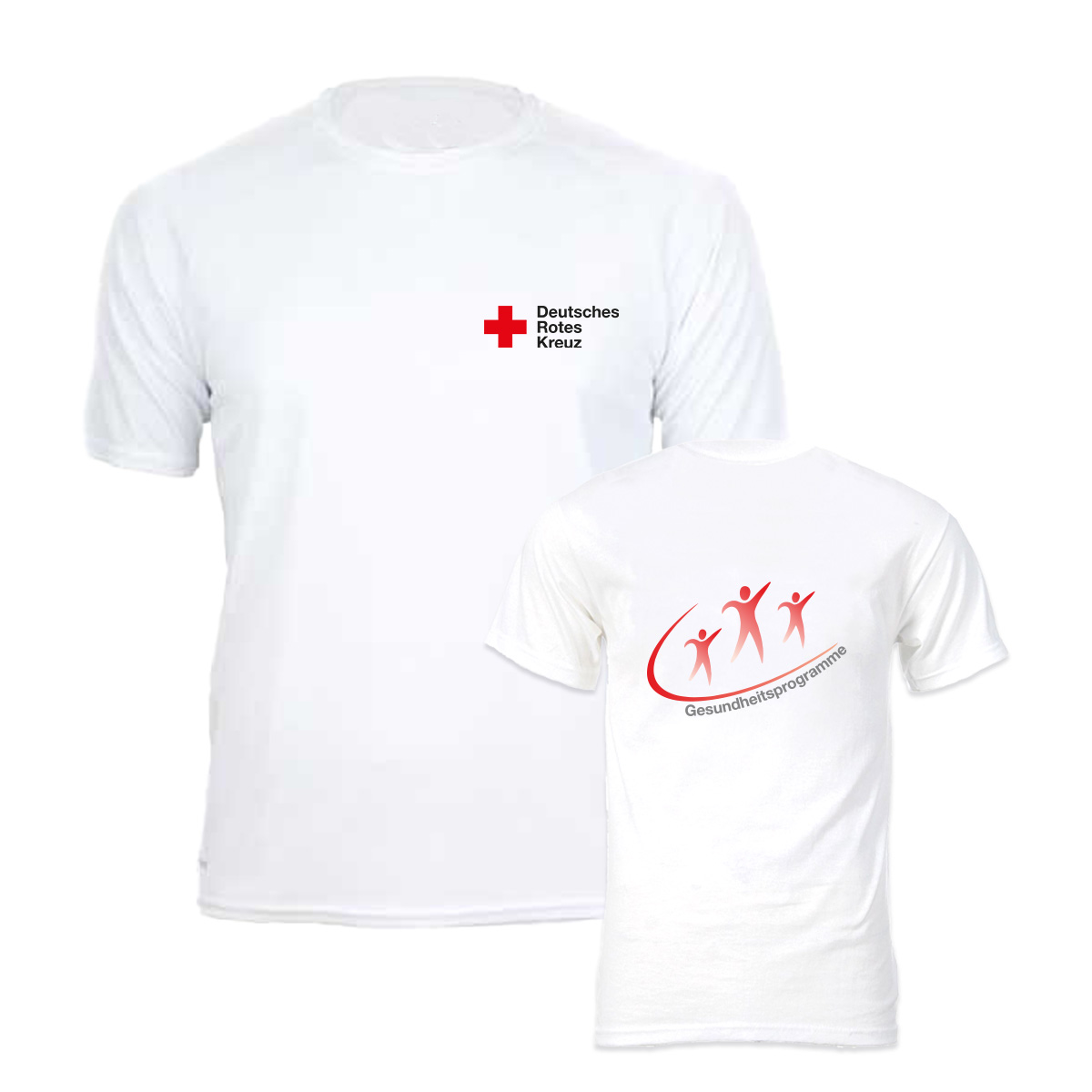 Sportshirt DRK-Gesundheitsprogramme, mit Druck DRK-Kompaktlogo und Wohlfahrt Logo