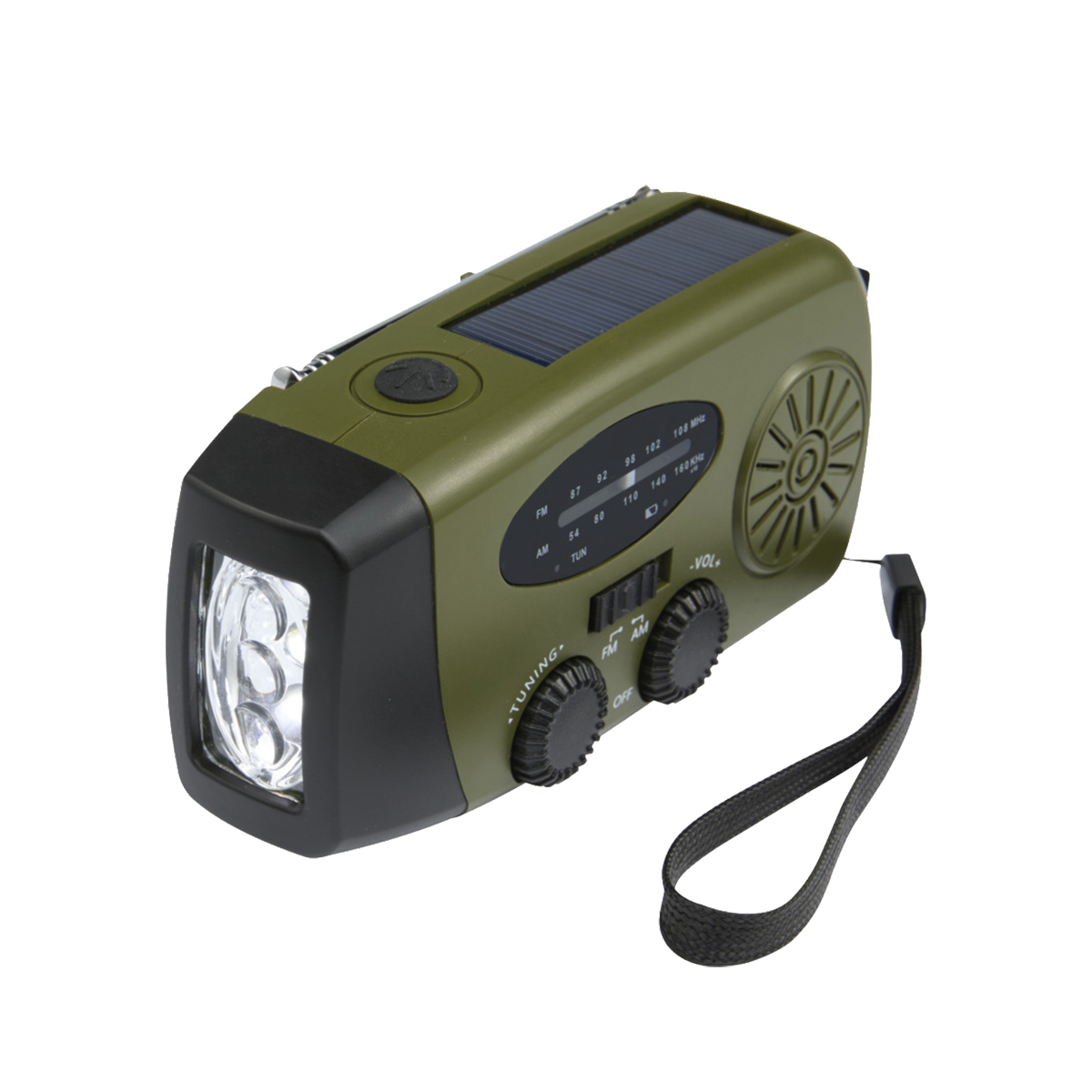 Taschenlampe, Stirnlampe, Solarradio, Tragbares Radio, Halterungss strap