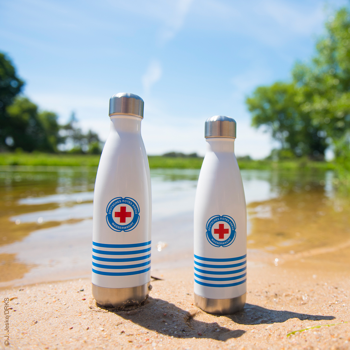Trinkflasche mit Wasserwacht-Logo
