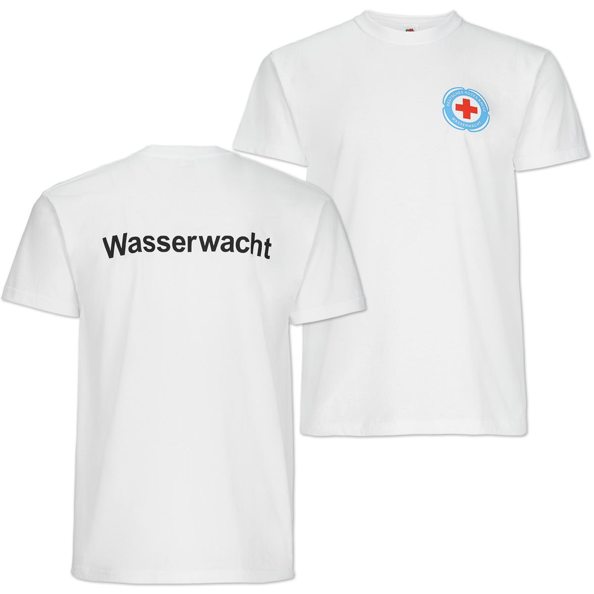 T-Shirt für Herren mit weiß und navy Druck Wasserwachtlogo