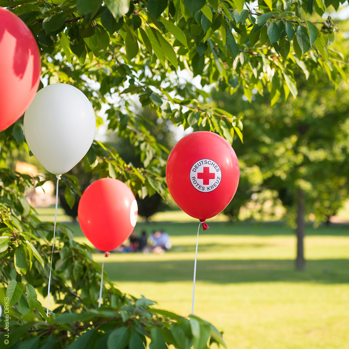 Luftballons mit DRK-Rundlogo, Farbe: Rot, VE = 100 Stück
