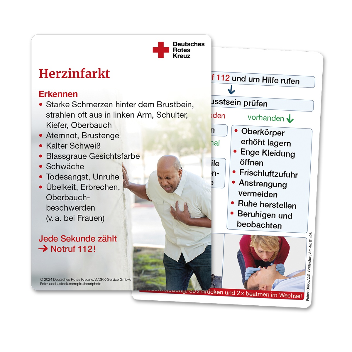 Merkkarte Herzinfarkt mit VE = 50 Stück