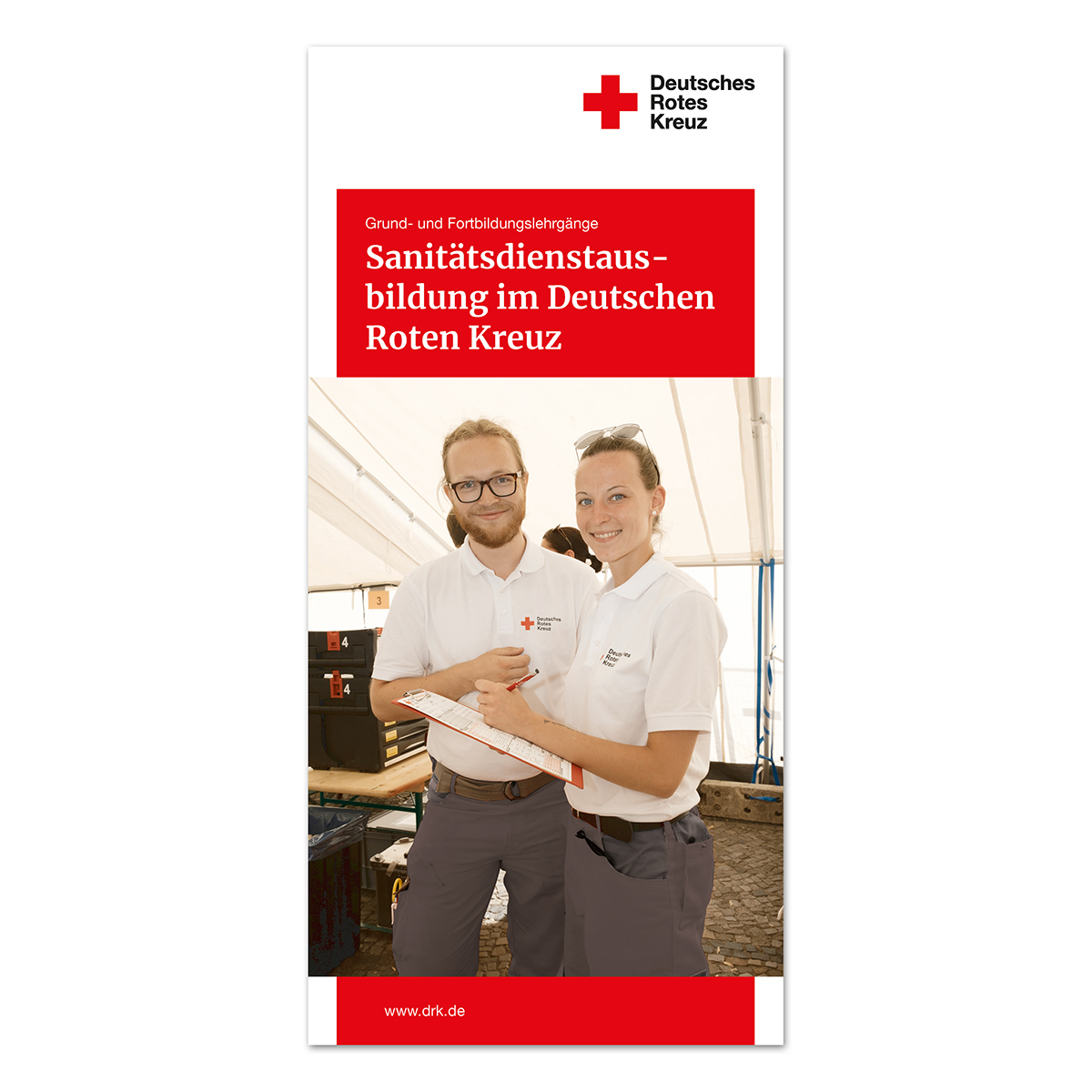Faltblatt Sanitätsdienstausbildung im DRK mit VE = 50 Stück