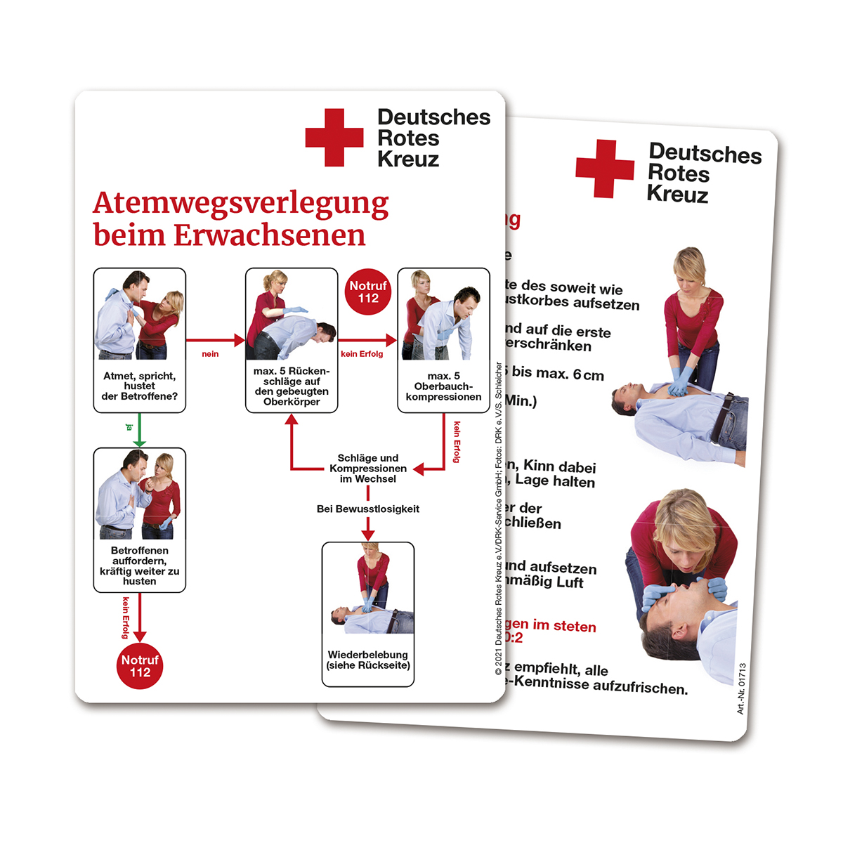 Merkkarte Atemwegsverlegung beim Erwachsenen mit VE = 50 Stück