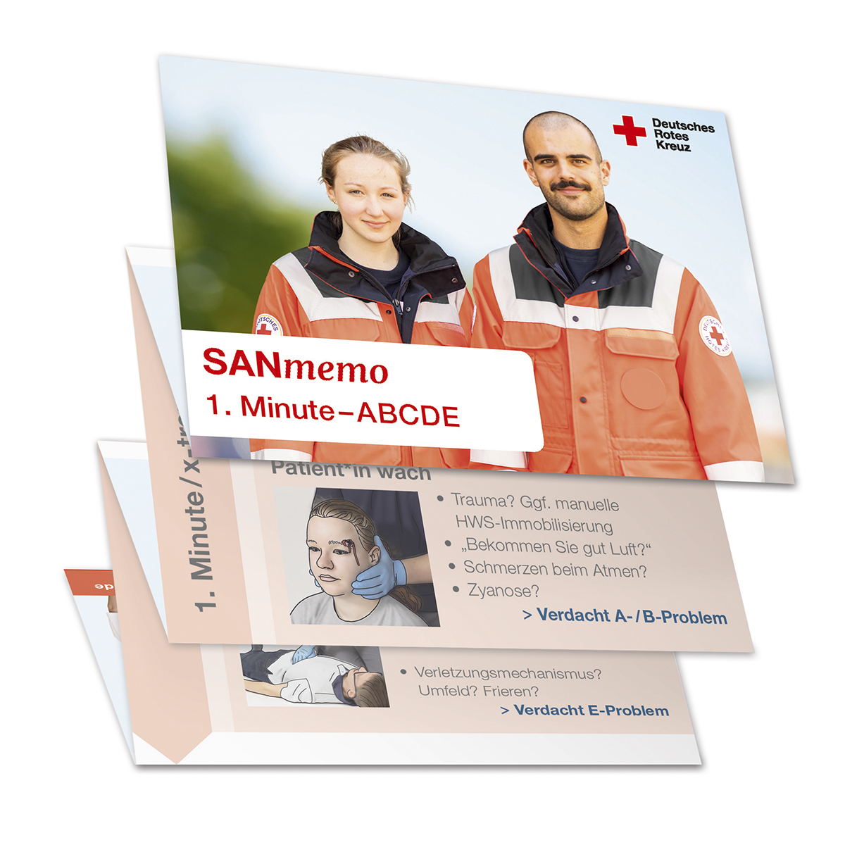 Faltblatt SANmemo 1. Minute – ABCDE, VE = 20 Stück Faltblatt SANmemo 1. Minute – ABCDE mit VE = 20 Stück