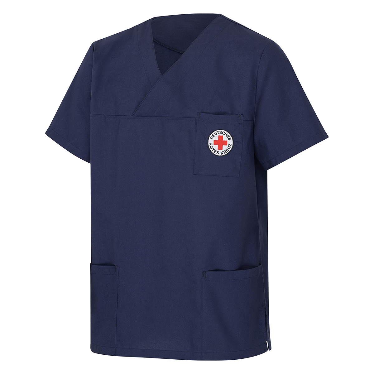 Kittel, Medizinische Kleidung, Navy Blau, Kurzarm, Brusttasche
