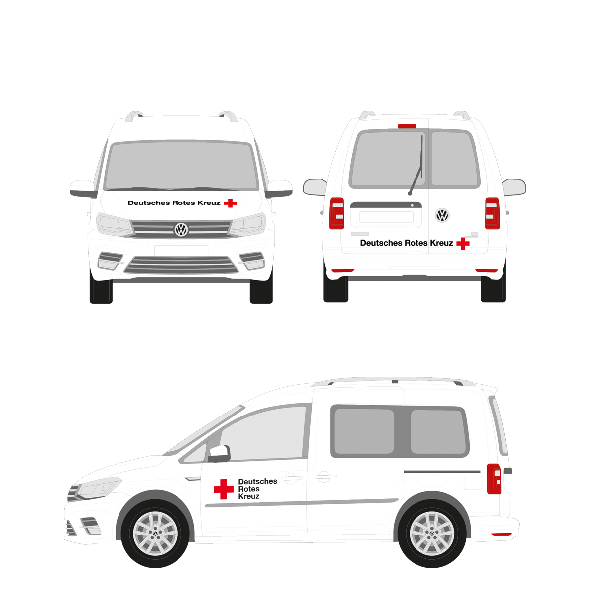 Fahrzeugb. DRK PKWTransporter z.B. Ford Tourneo mit VW Caddy
