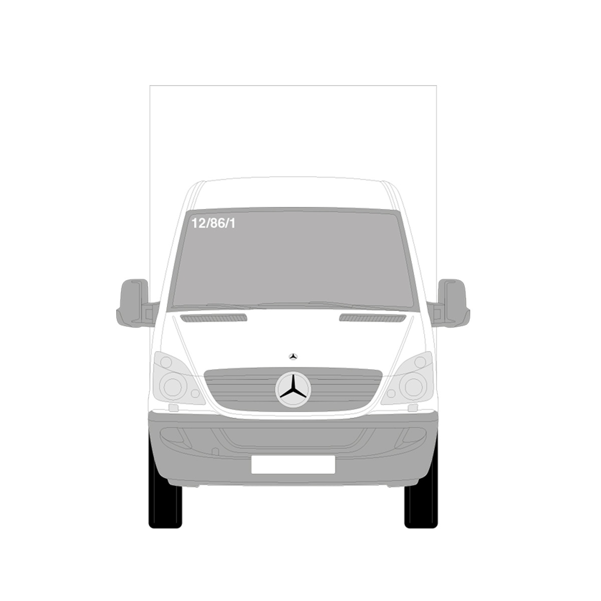 Funkrufnr. Kleintransp./LKW weiß für Frontscheibe