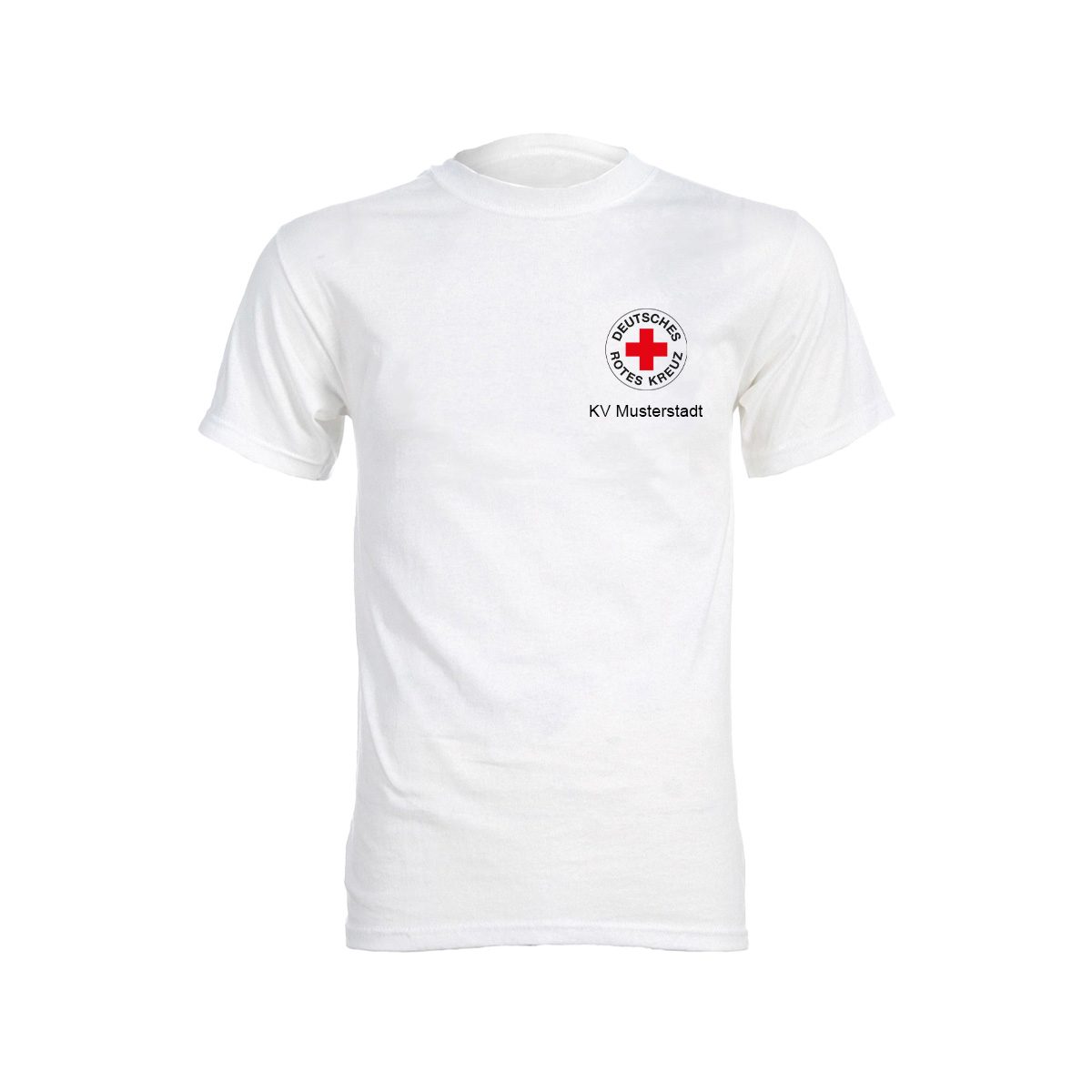 T-Shirt weiß, Druck Rundlogo und Zusatzzeile vorn T-Shirt weiß mit Druck Rundlogo und Zusatzzeile vorn