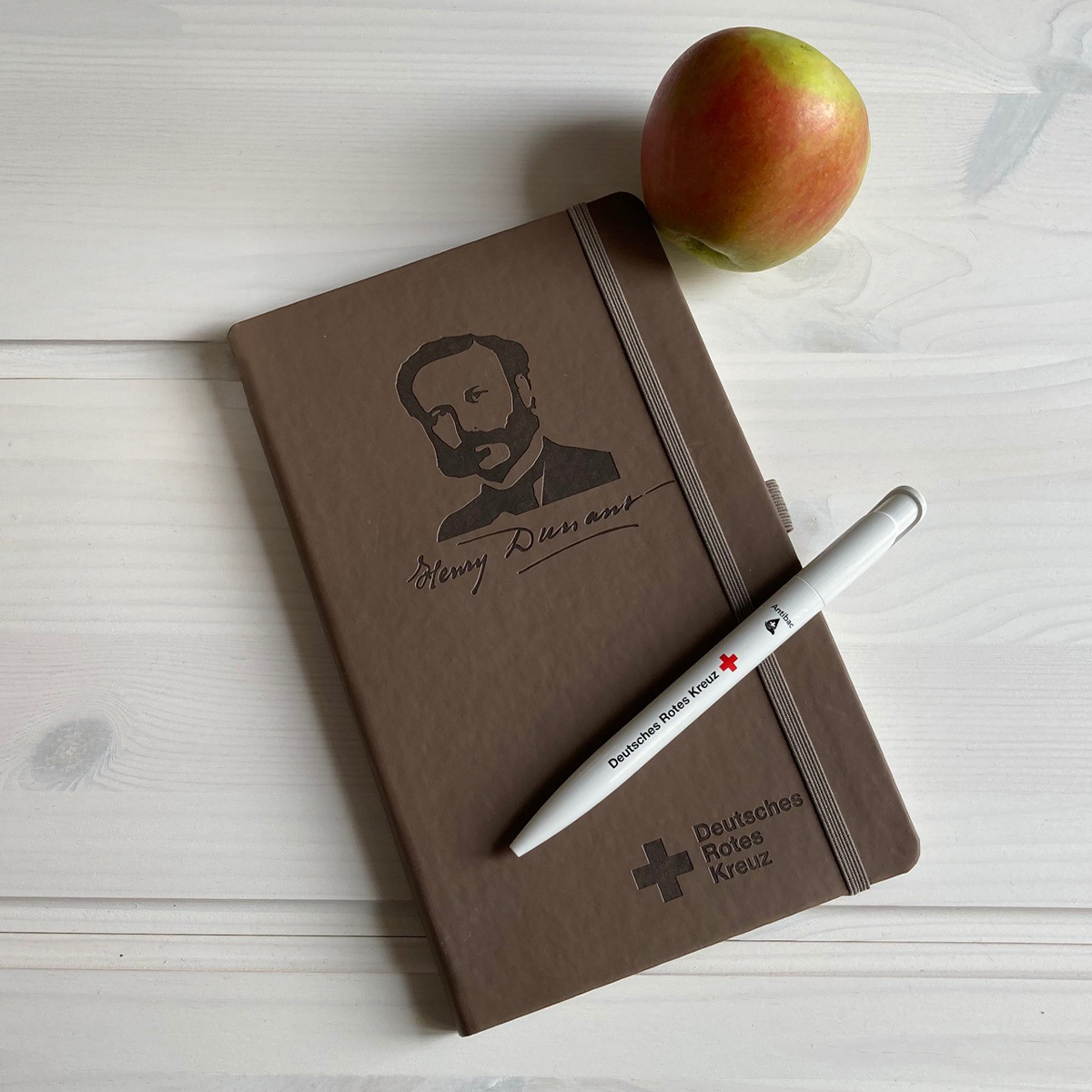 Notizbuch, Braun, Elastischer Gummiband, Notizbuch im Kleinformat, Apfel