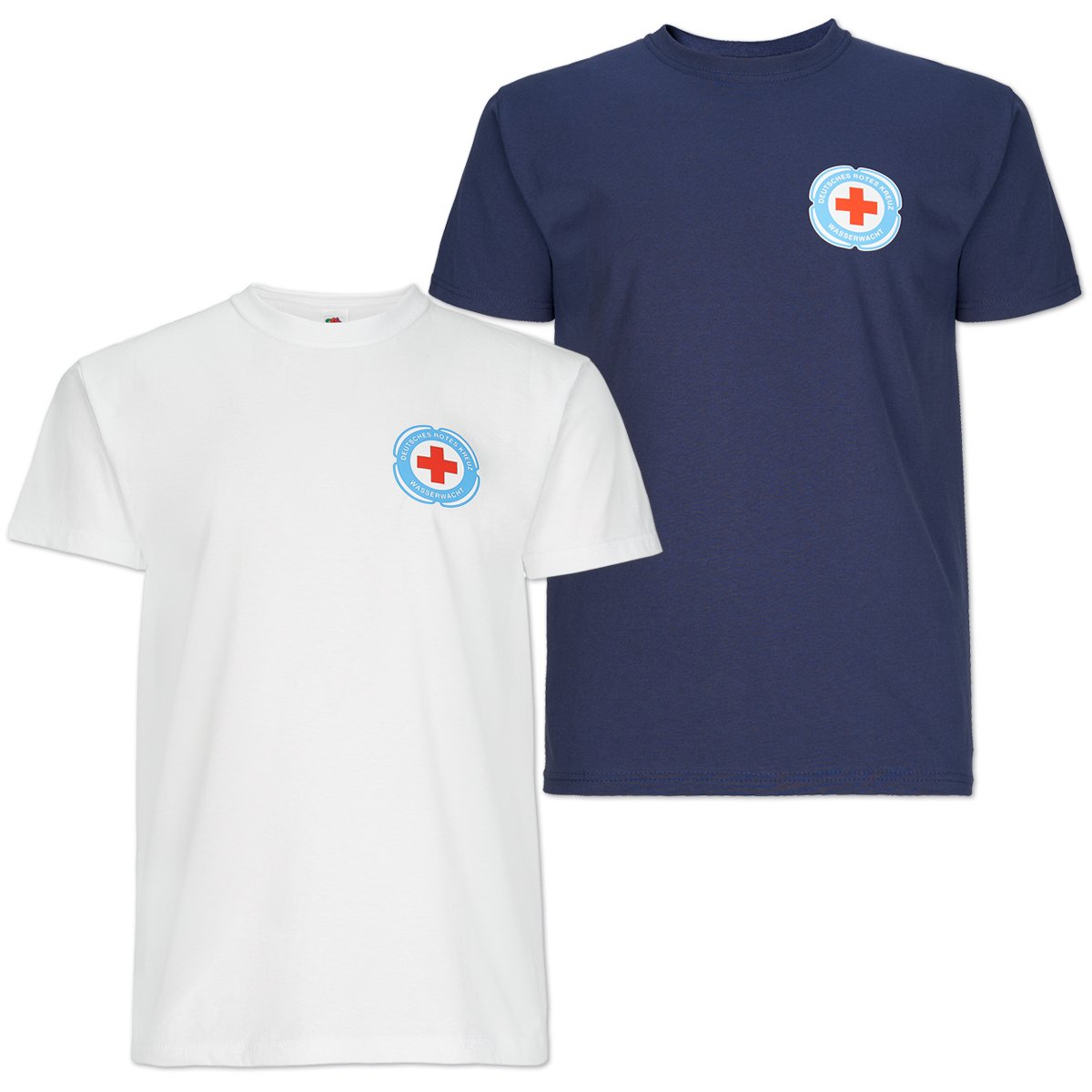 T-Shirt Herren, weiß und navy Druck Wasserwachtlogo T-Shirt für Herren mit weiß und navy Druck Wasserwachtlogo