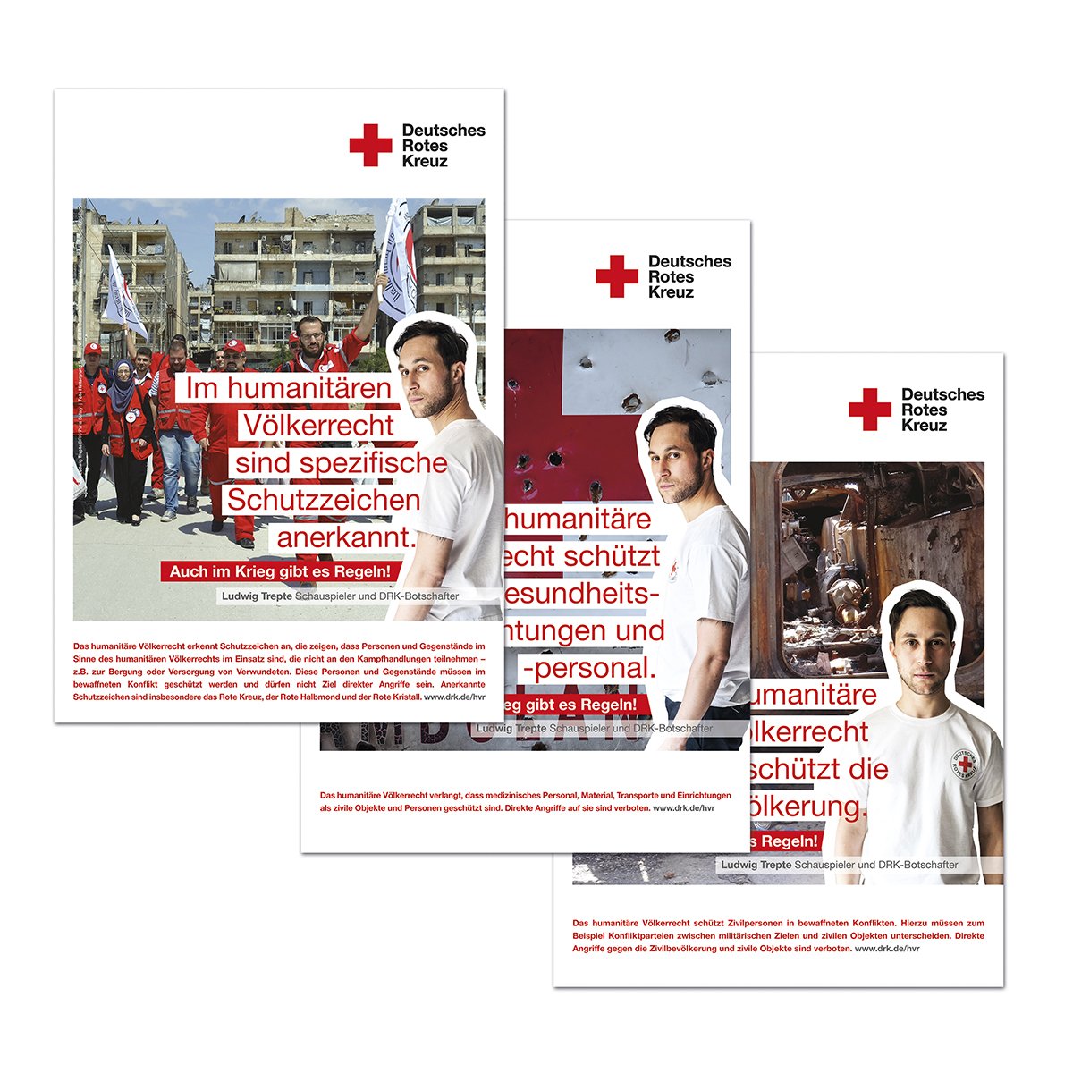 Plakatset zum humanitären Völkerrecht mit VE = 6 Stück (6 verschiedene Motive)