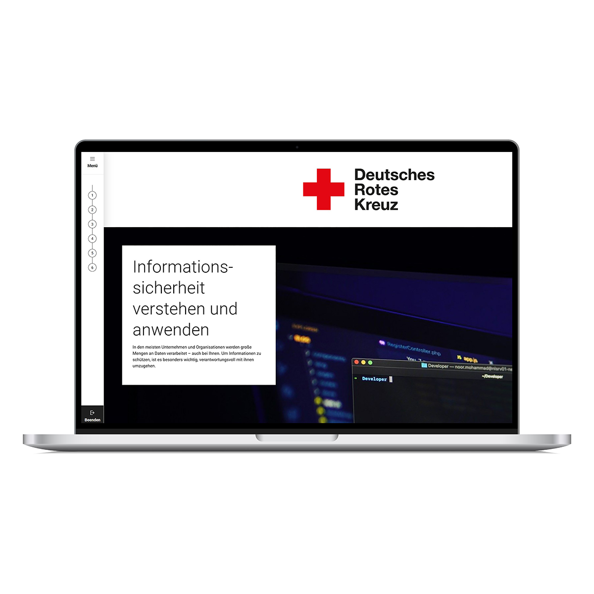 red cross, deutsches rotes kreuz, laptop, bildschirm, webseite