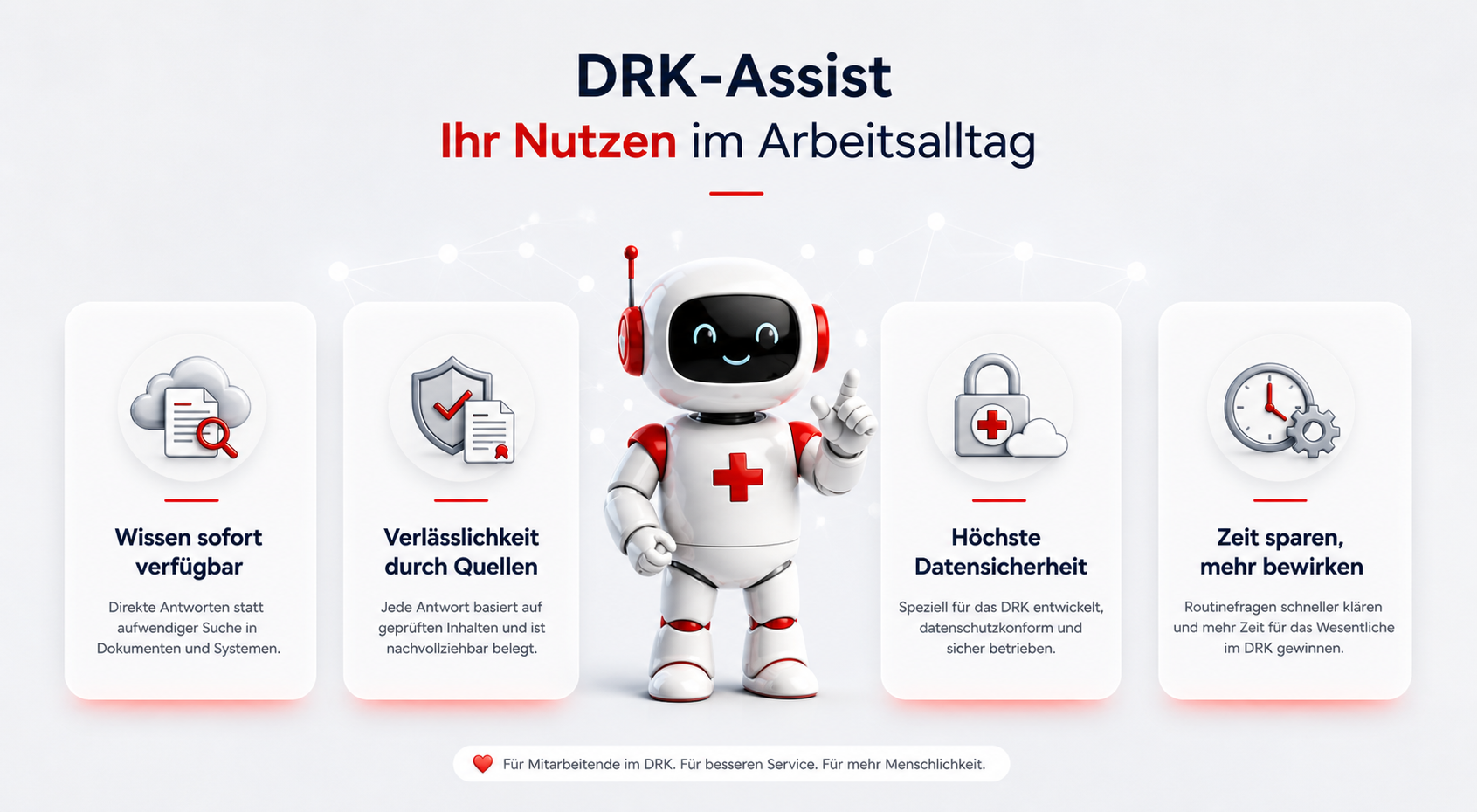 Robot, Kinderroboter, Weißer Roboter, Rote Akzente, Medizin/Healthcare, roboter, geist, AI-helfer, robot, lächelnd, Robot, Robot-Maskottchen, Weiß-roter Roboter, Healthtech, Cloud-Symbole