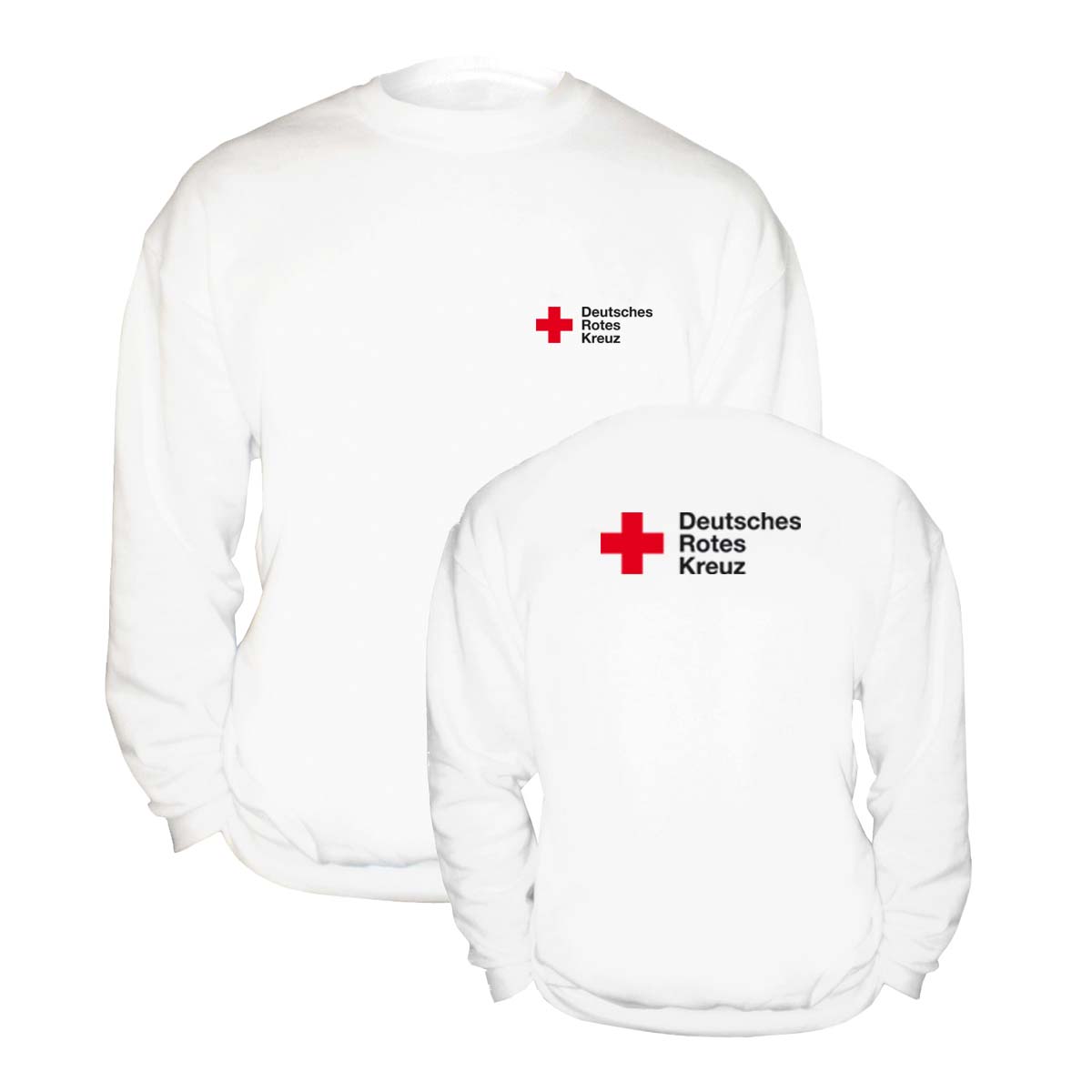 Sweatshirt weiß mit Druck Kompaktlogo beidseitig