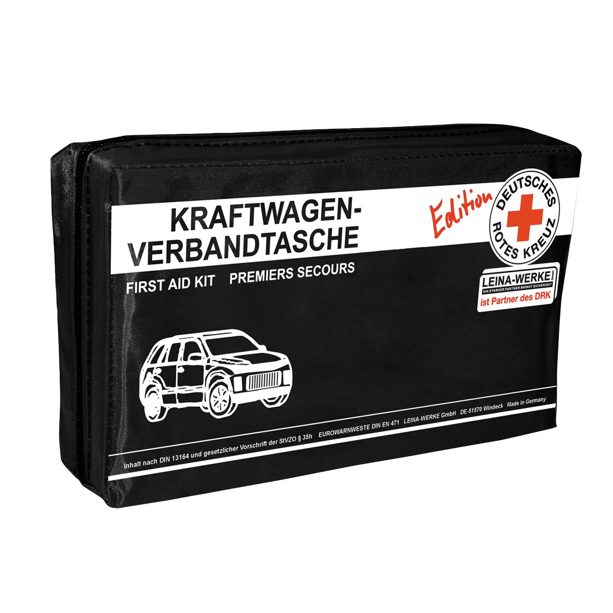 KFZ-Verbandtasche Compact DRK-Edition, Füllung DIN 13164 mit DRK-Broschüre KFZ-Verbandtasche Compact DRK-Edition, Füllung DIN 13164 mit DRK-Broschüre