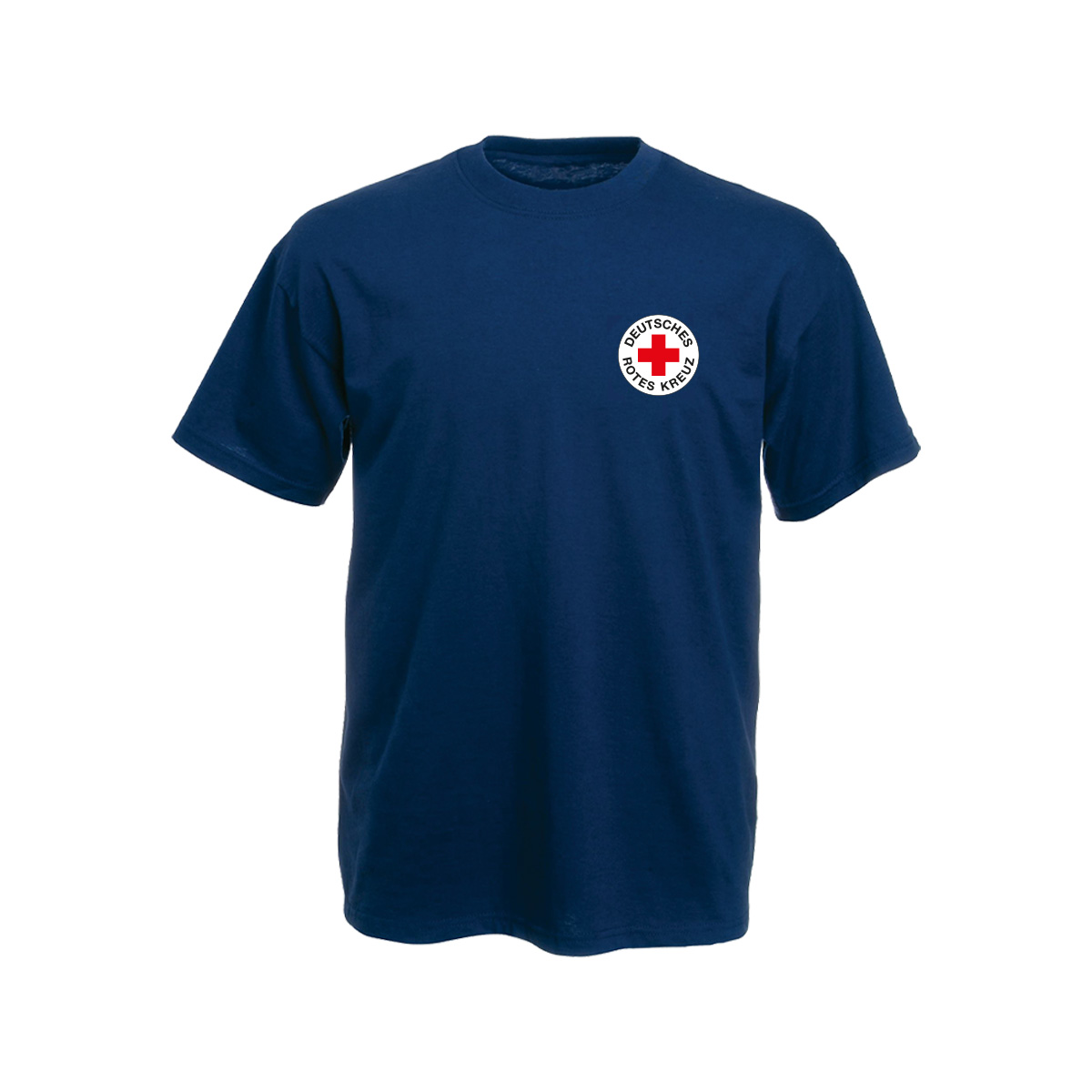 T-Shirt navy mit Druck Rundlogo und Zusatzzeile vorn