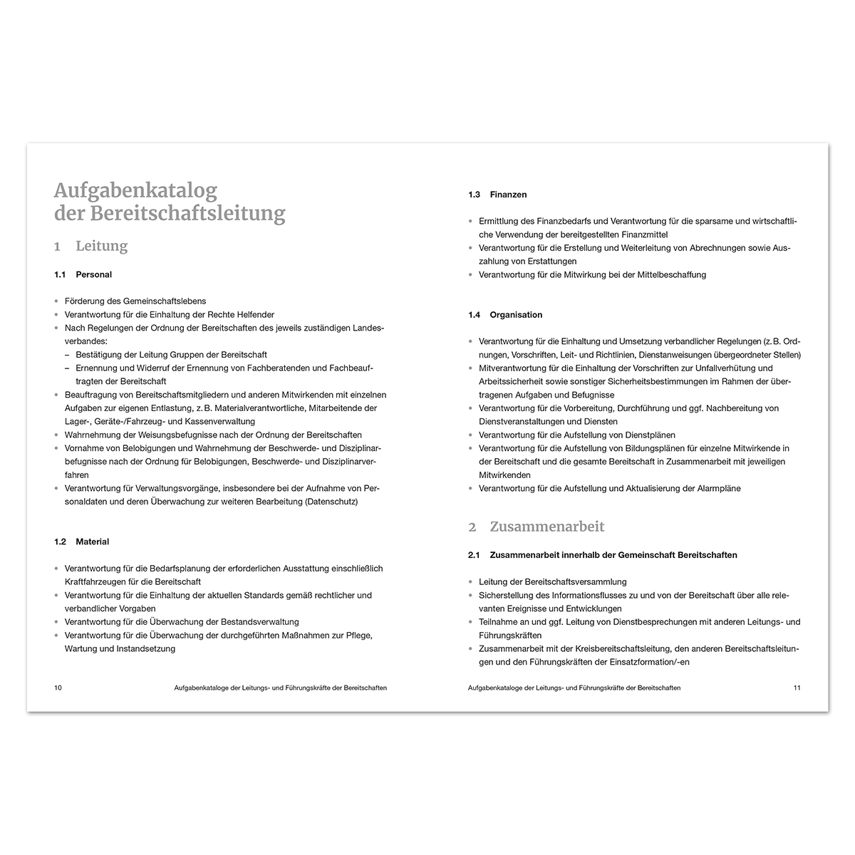 Aufgabenkataloge der Leitungs- und Führungskräfte mit VE = 10 Stück