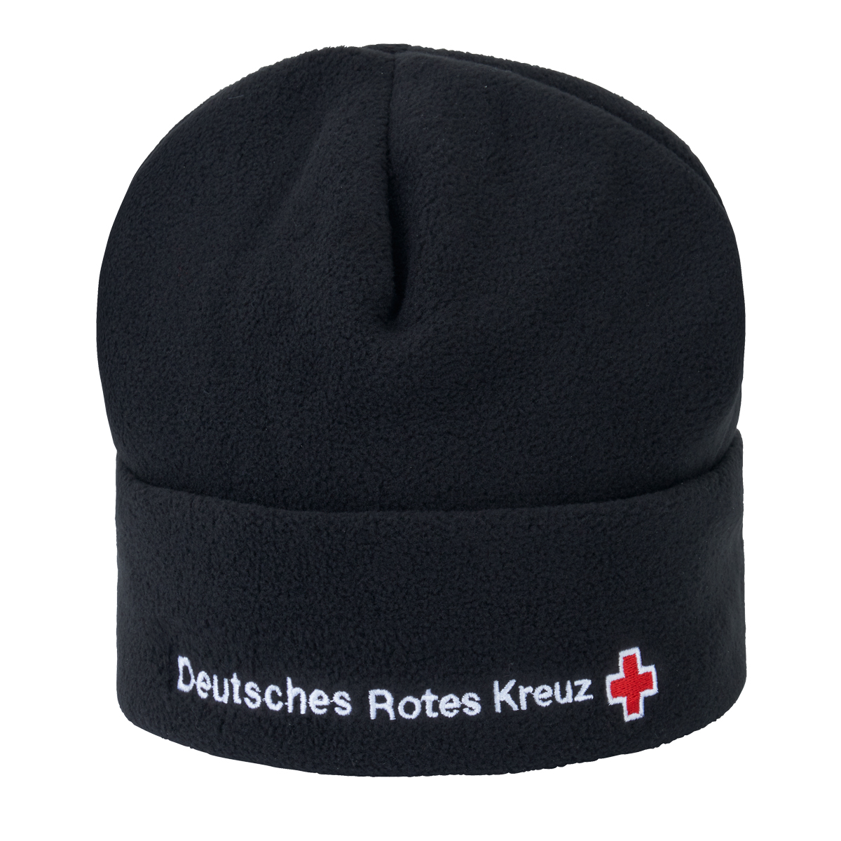 Fleecemütze, schwarz, mit Stick, DRK-Langlogo