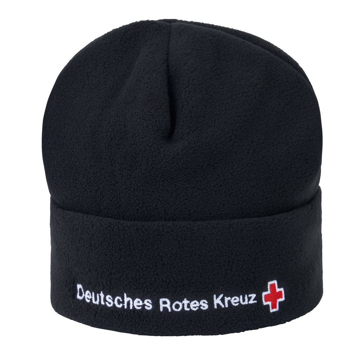 Fleecemütze, schwarz, mit Stick, DRK-Langlogo Fleecemütze, schwarz, mit Stick, DRK-Langlogo