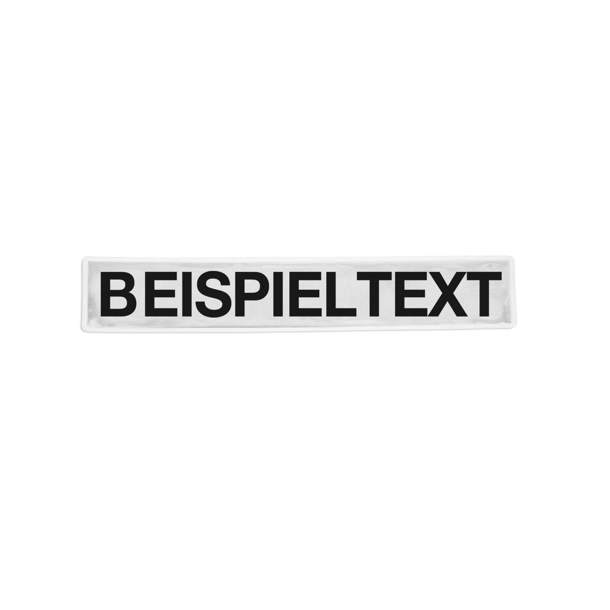 Reflektierendes Rückenschild, 300 x 50 mm, individuelle Beschriftung Reflektierendes Rückenschild mit 300 x 50 mm, individuelle Beschriftung