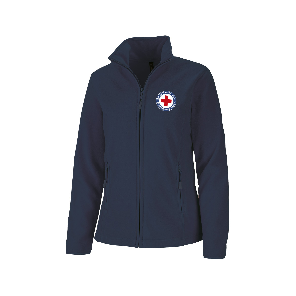 Jacke, Navy, Frontreißverschluss, Logo-Aufnäher, Körpernaher Schnitt