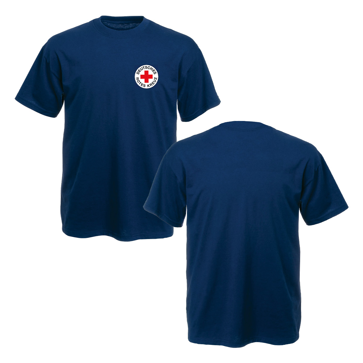 T-Shirt navy mit Druck Rundlogo und Zusatzzeile vorn und hinten