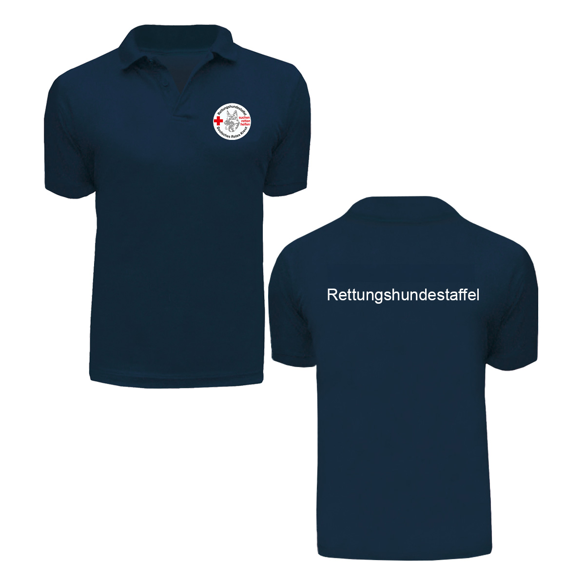 Poloshirt, navy Stick Rettungshundestaffel Poloshirt mit navy Stick Rettungshundestaffel