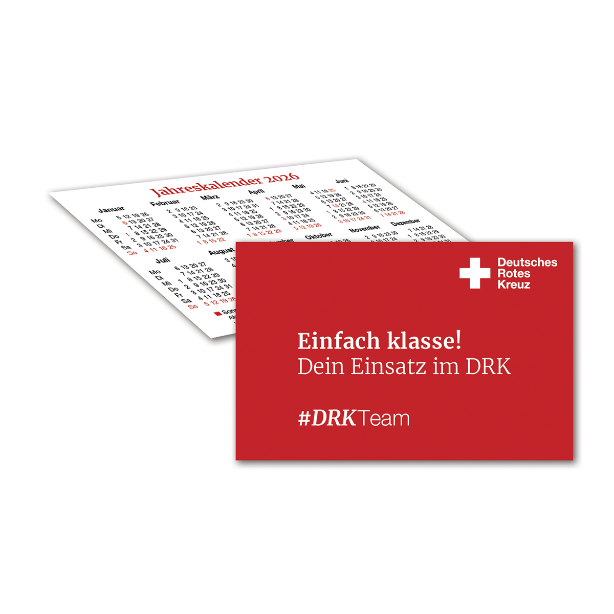 Kalenderkärtchen für das Jahr 2026, VE = 100 Stück Kalenderkärtchen für das Jahr 2026 mit VE = 100 Stück