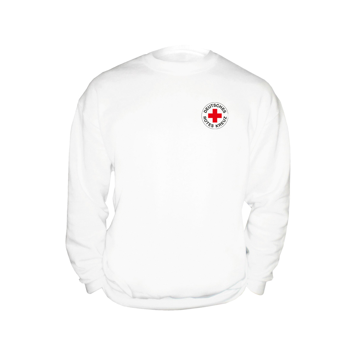 Sweatshirt weiß mit Druck Rundlogo und Zusatzzeile vorn