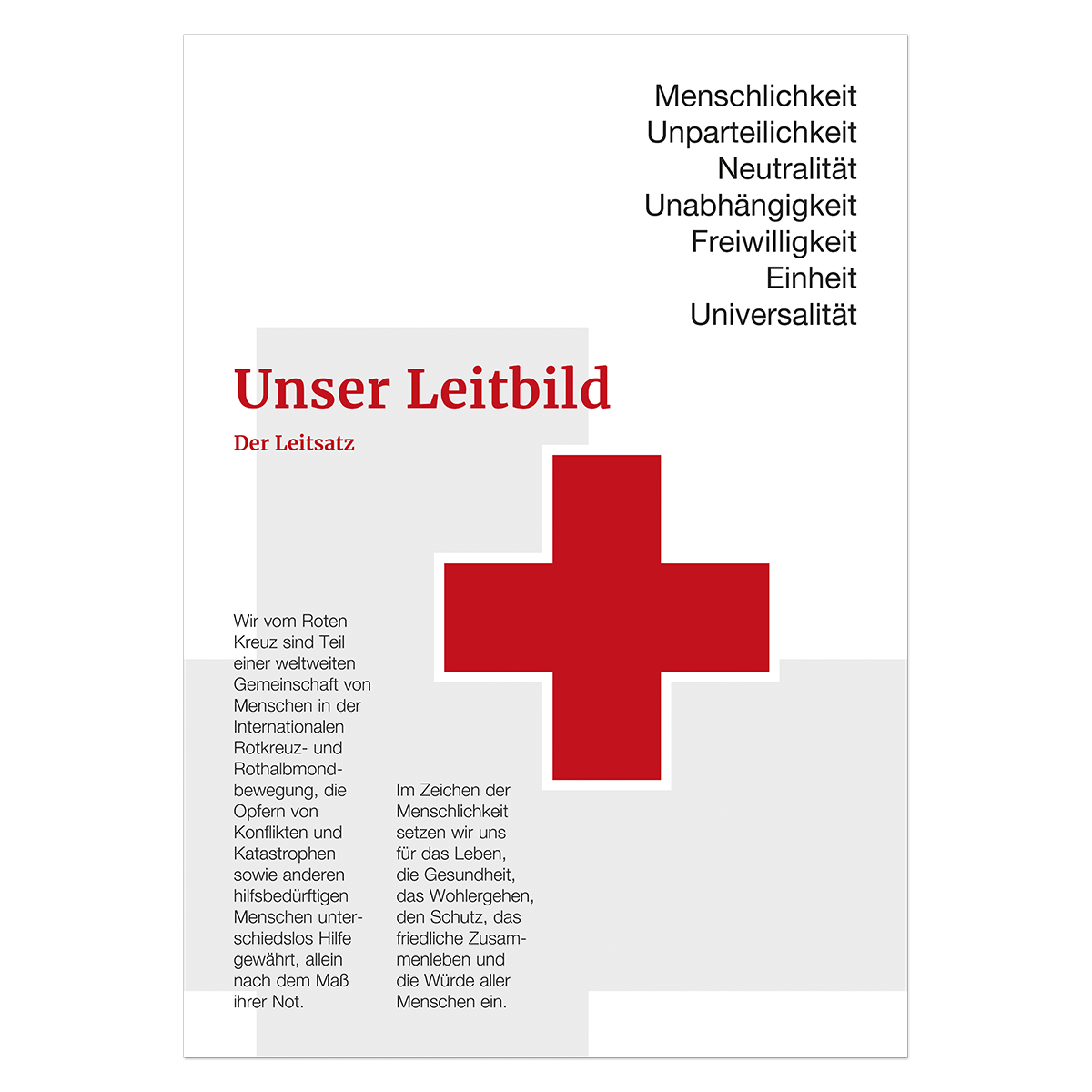 Plakat Unser Leitbild, Der Leitsatz, VE = 5 Stück Plakat Unser Leitbild mit Der Leitsatz, VE = 5 Stück