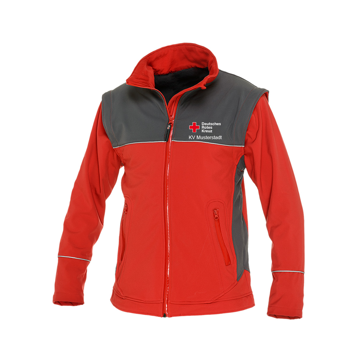 Softshelljacke Classic, rot, mit Zusatzzeile vorn