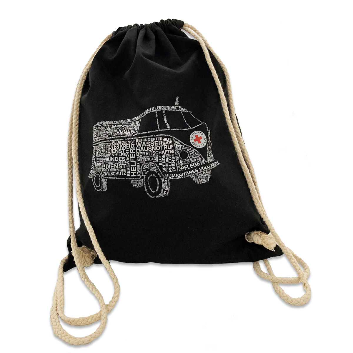Rucksackbeutel, Edition Rotes Kreuz, Motiv "Bulli" Rucksackbeutel mit Edition Rotes Kreuz, Motiv "Bulli"