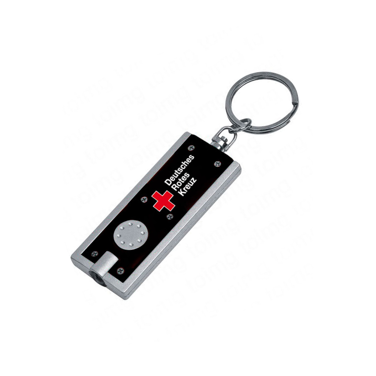 Schlüsselanhänger mit LED-Leuchte, schwarz, VE = 10 Stück