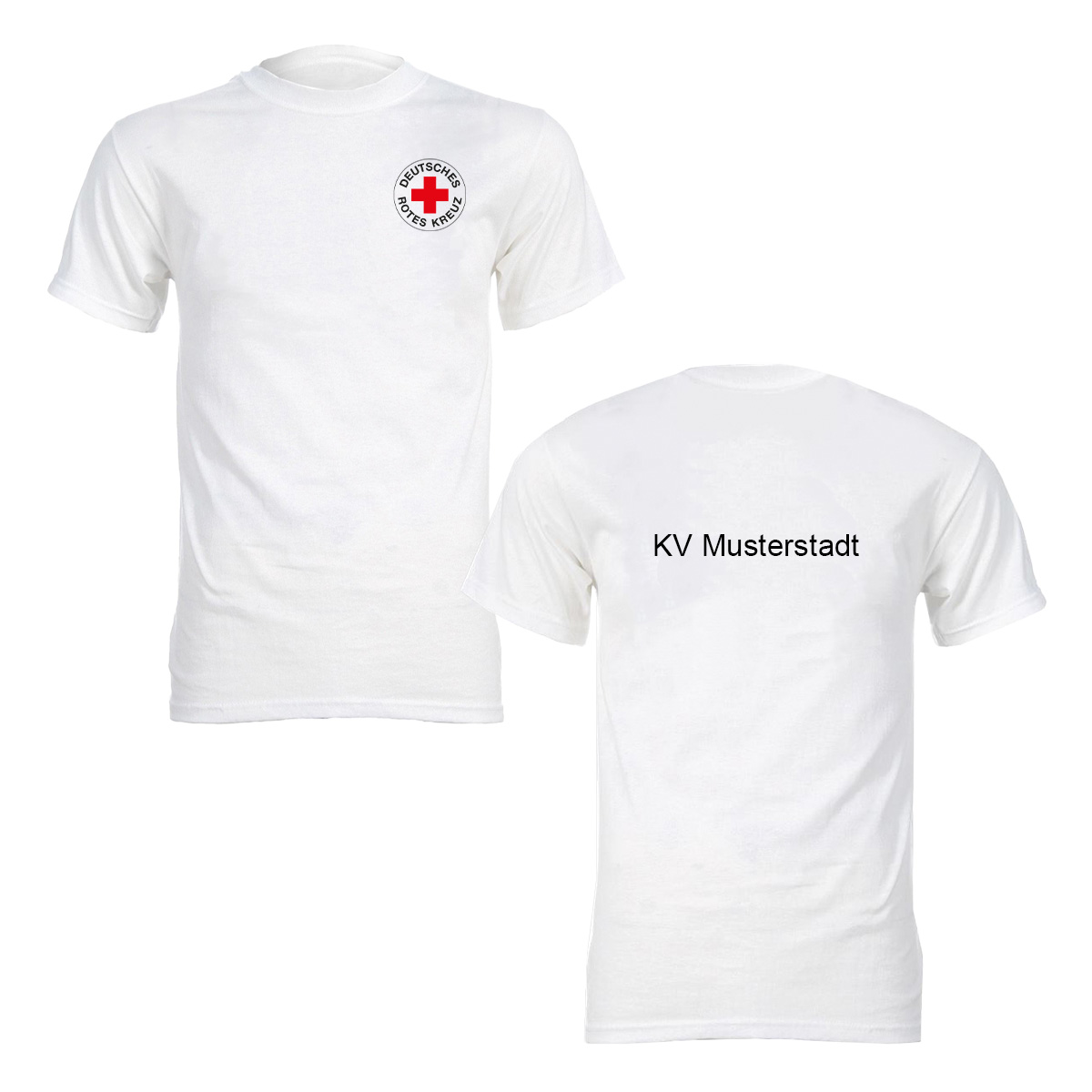 T-Shirt weiß, Druck Rundlogo und Zusatzzeile hinten T-Shirt weiß mit Druck Rundlogo und Zusatzzeile hinten