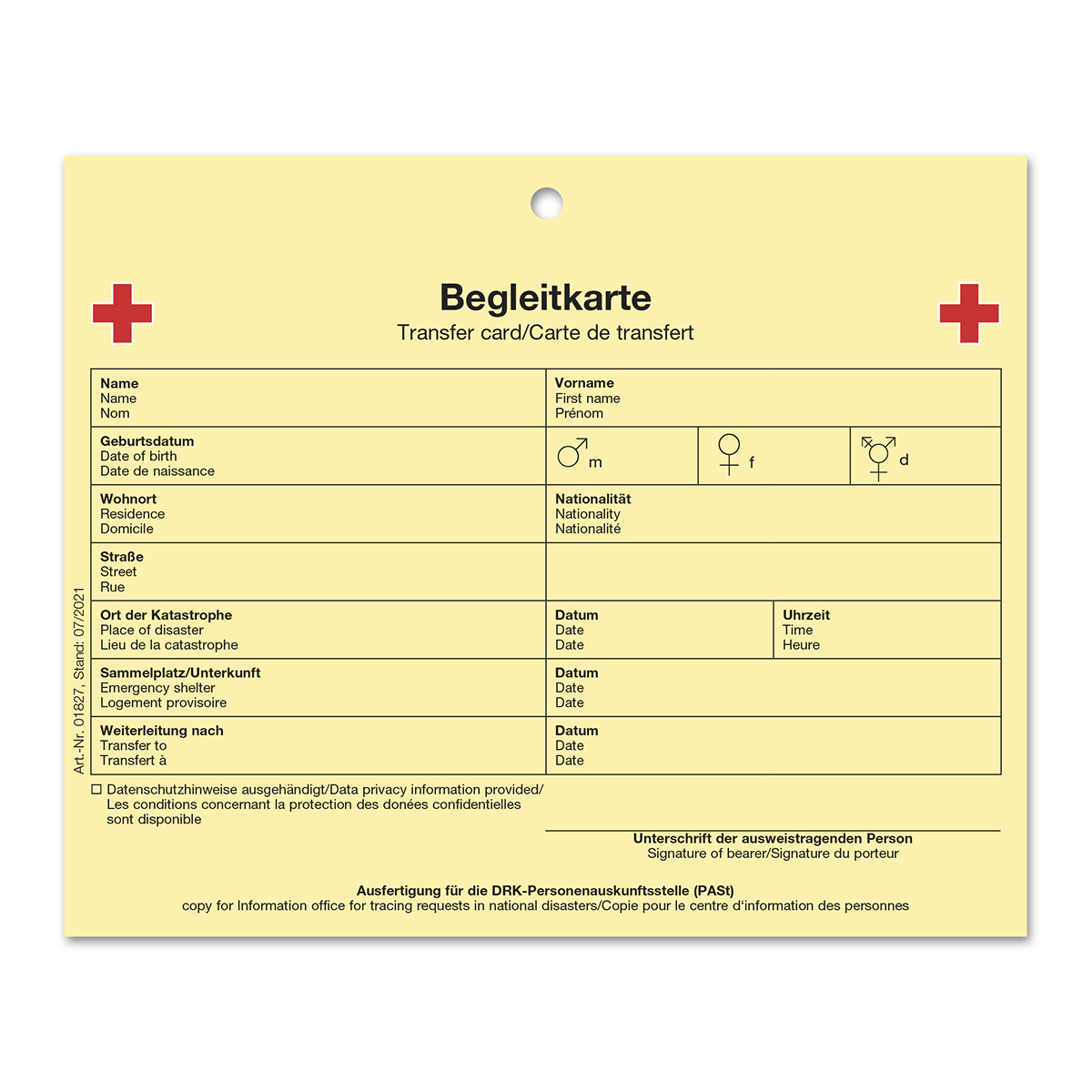 Begleitkartenset bestehend aus 5 Karten in einer Hülle mit VE = 10 Stück (50 Karten)
