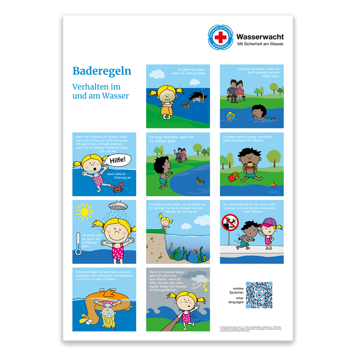 Wetterbeständige Poster "Baderegeln", VE = 5 Stück Wetterbeständige Poster "Baderegeln" mit VE = 5 Stück