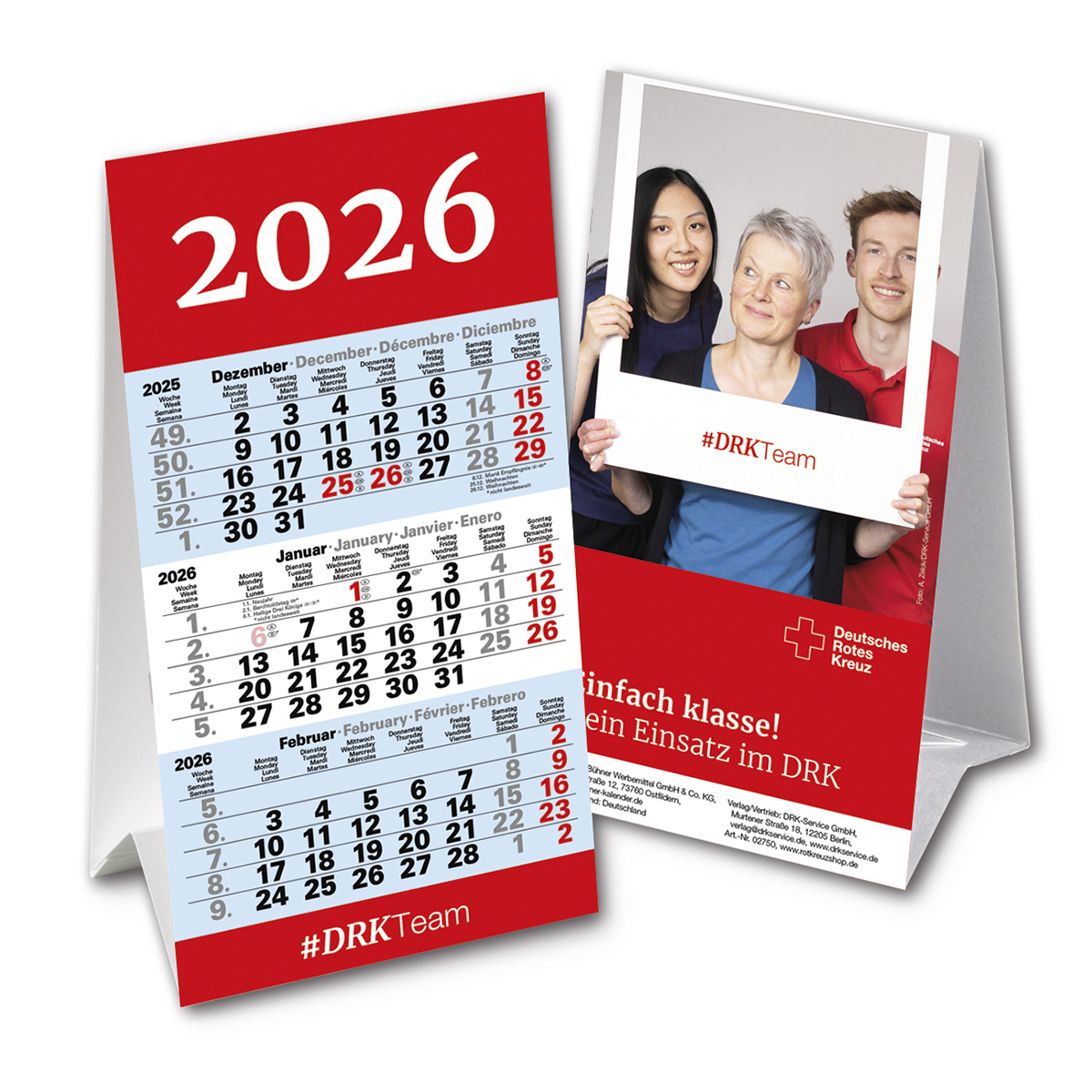 3-Monats-Tischaufstellkalender 2026, VE = 10 Stück 3-Monats-Tischaufstellkalender 2026 mit VE = 10 Stück