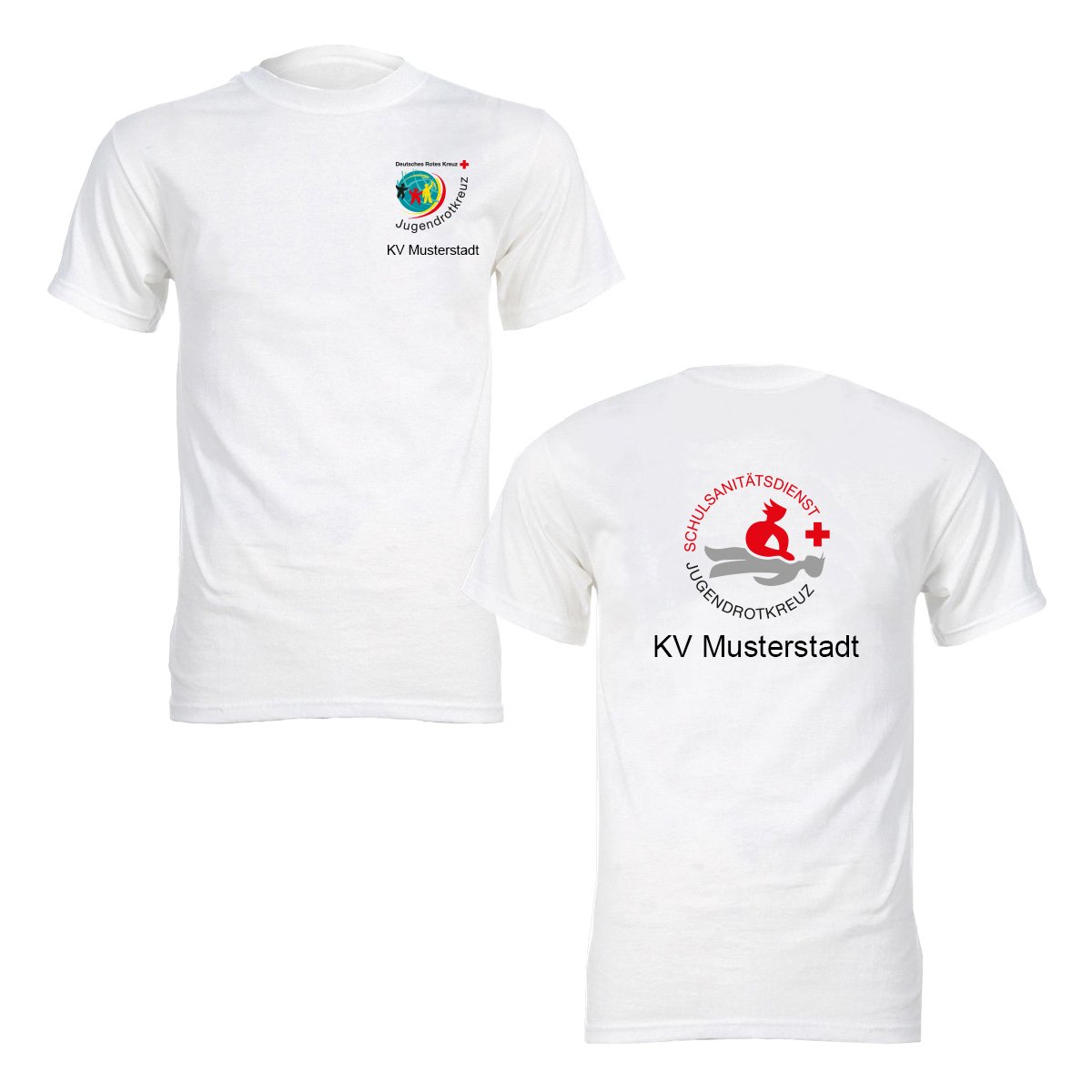 T-Shirt weiß, Druck: SSD-Logo und Zusatzzeile vorn und hinten T-Shirt weiß mit Druck: SSD-Logo und Zusatzzeile vorn und hinten